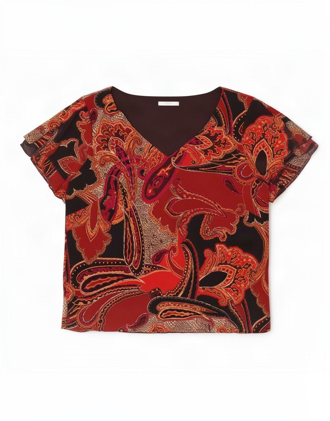 Bluză pentru femei Marks & Spencer, Marea Britanie 20 2XL Poliester negru Paisley