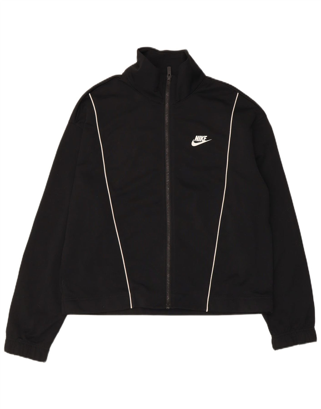 Jachetă de top pentru trening Nike pentru femei UK 14 Poliester mediu negru