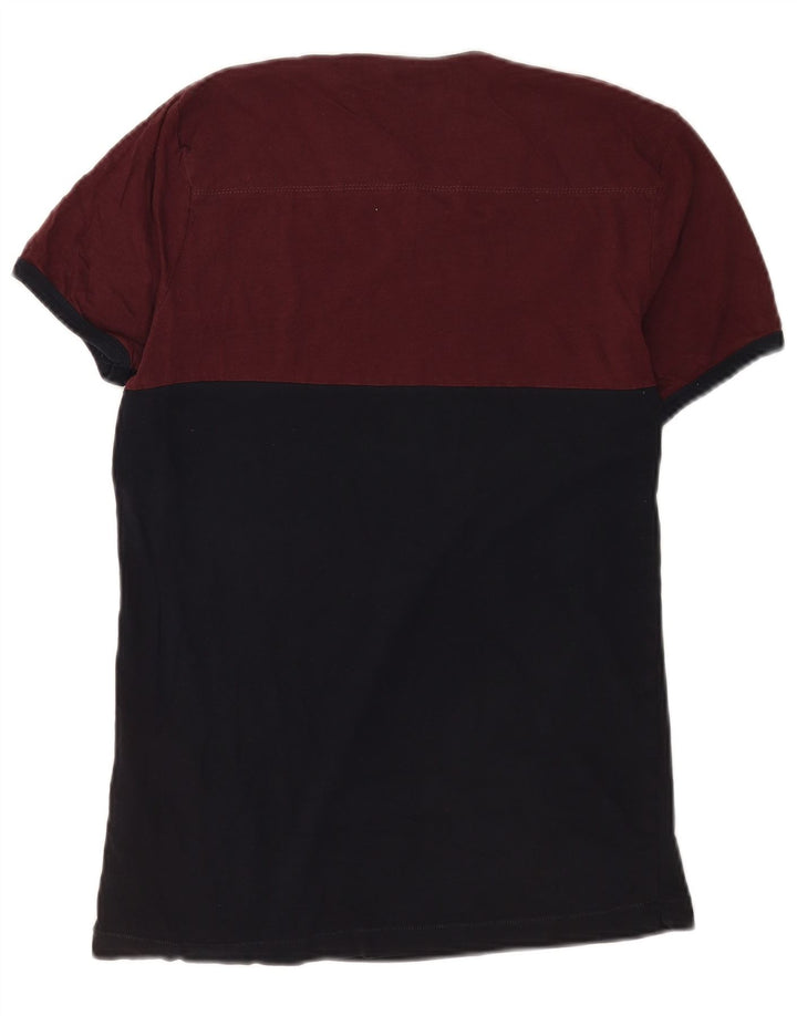 Tricou pentru bărbați French Connection Top Medium Burgundy Colorblock Bumbac