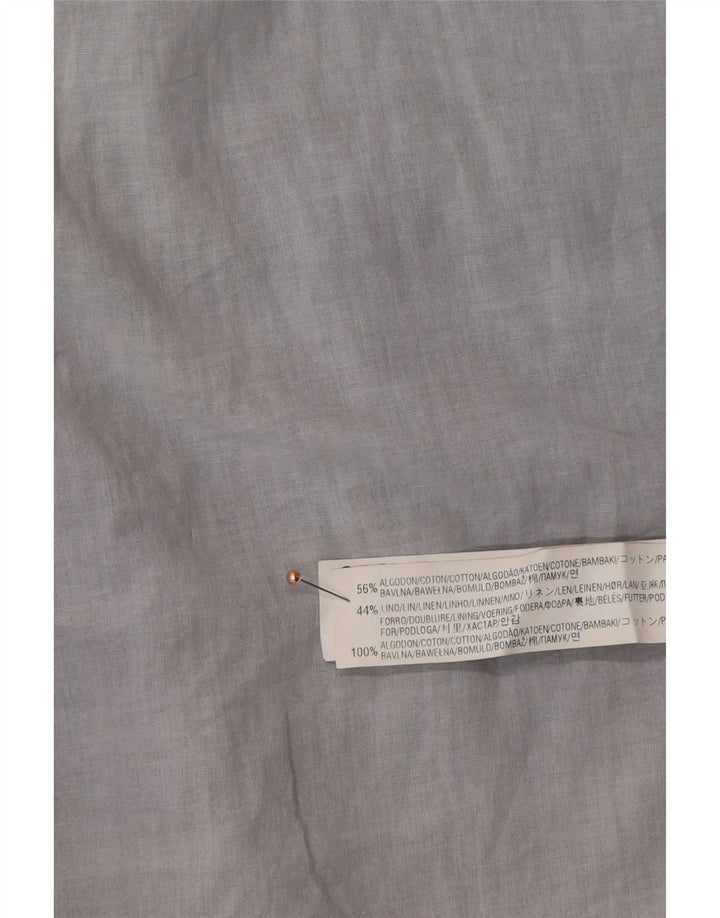 Pardesiu deschis pentru femei Zara UK 16 mare din bumbac geometric albastru