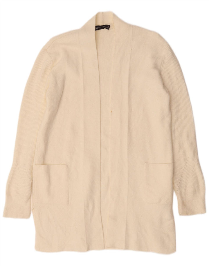 Pulover cardigan cu paragate pentru femei Marks & Spencer UK 12 Medium Off White