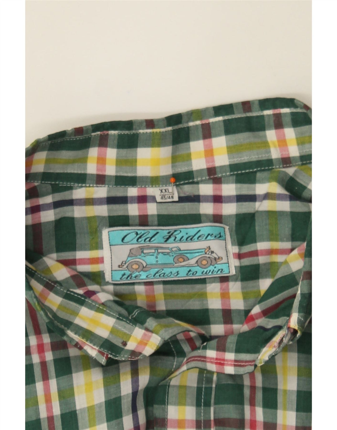 VINTAGE Mens Shirt Size 45/46 2XL Green Check Vintage Vintage and Second-Hand Vintage from Messina Hembry 