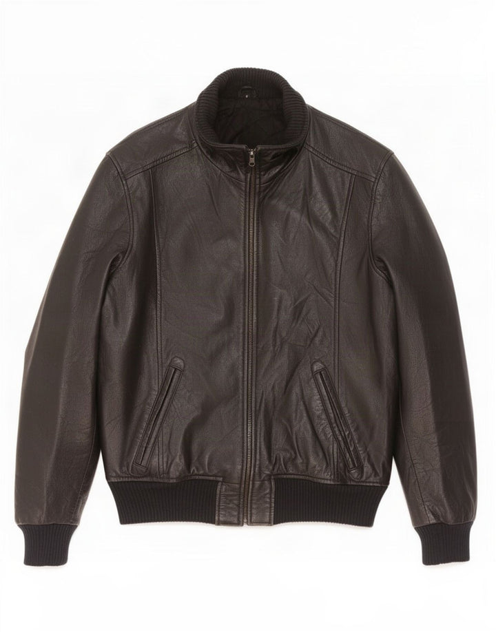 Jachetă de piele vintage pentru bărbați UK 38 Medium Black