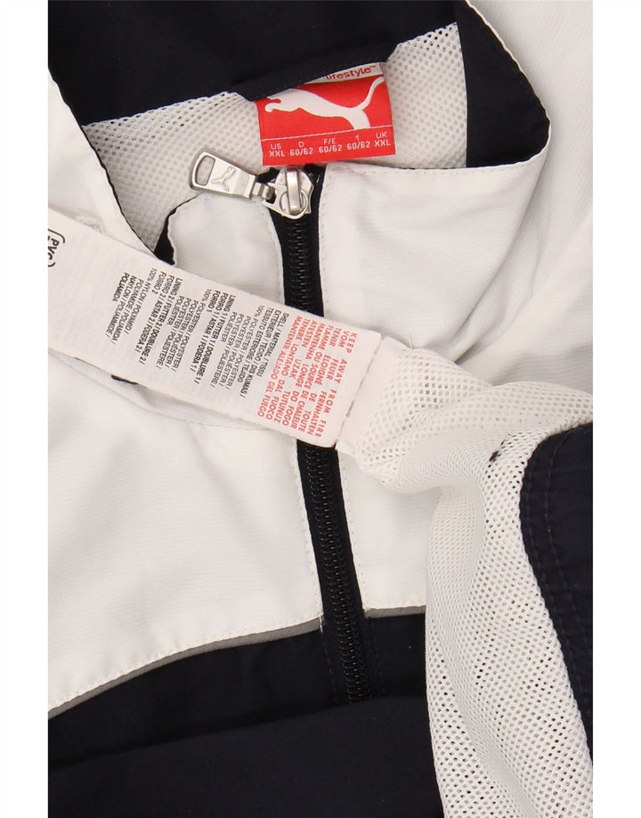 Jachetă de trening grafică PUMA pentru bărbați, 2XL, poliester color block, albastru bleumarin