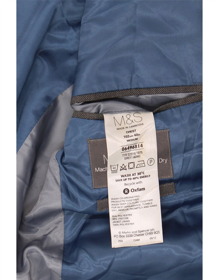 Marks & Spencer jachetă pentru bărbați cu 2 nasturi, UK 40, poliester, gri mediu