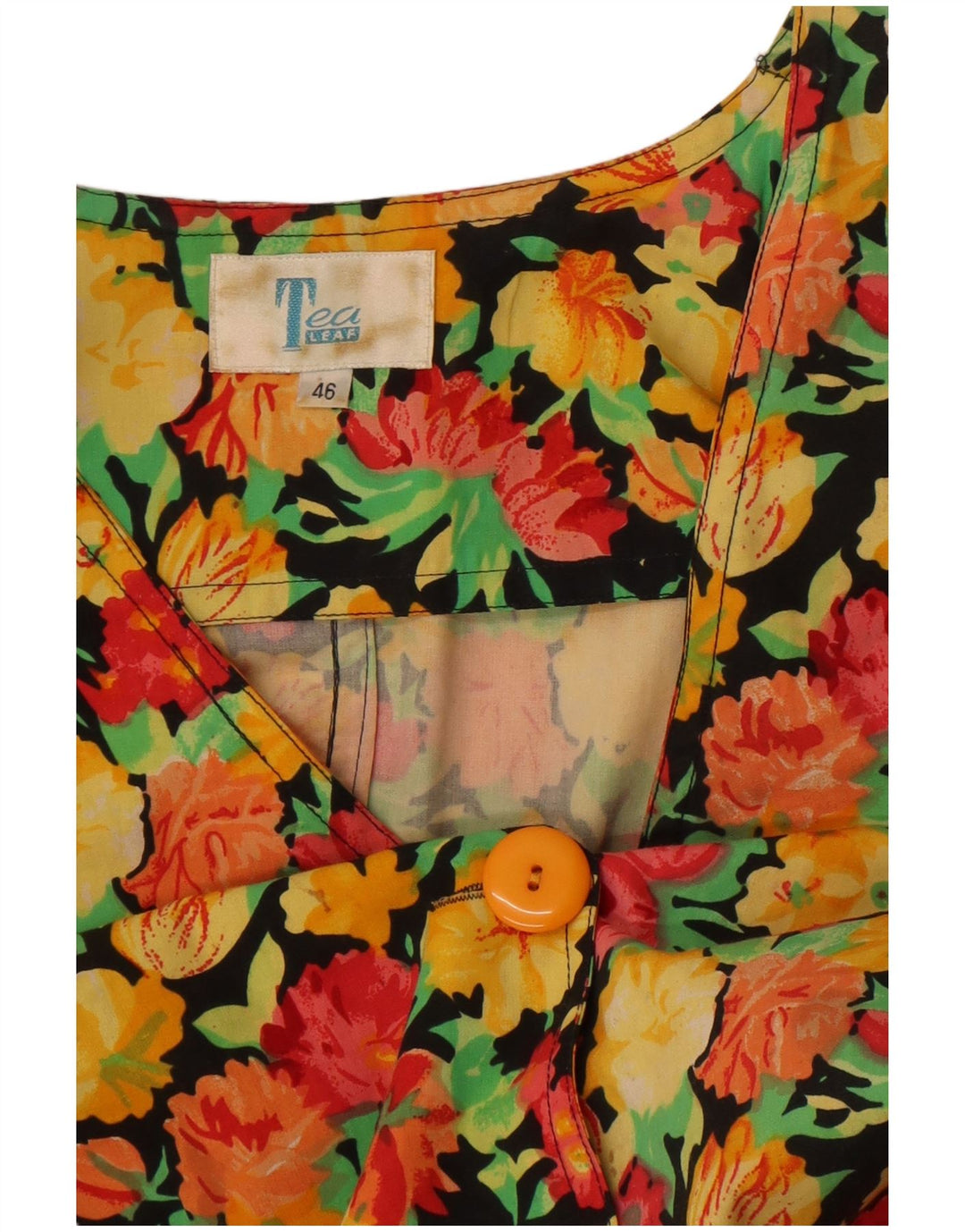 Jachetă pentru femei VINTAGE cu 3 nasturi IT 46 mare, multicoloră, florală