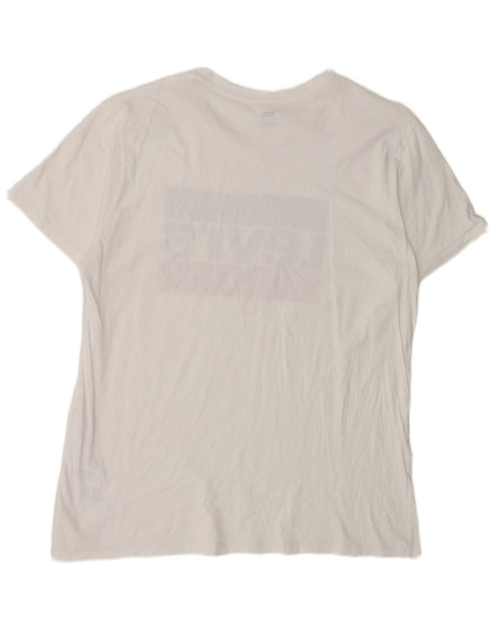 Tricou grafic Levi's pentru bărbați Top mare din bumbac alb