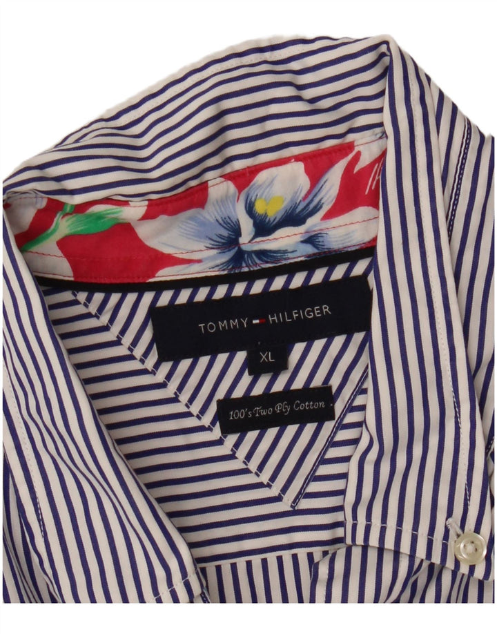 Cămașă pentru bărbați Tommy Hilfiger XL, bumbac cu dungi albastre