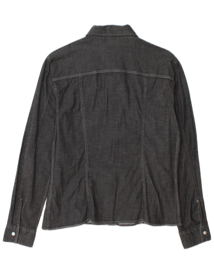 Cămașă pentru femei Trussardi Jeans UK 16 mare bumbac gri
