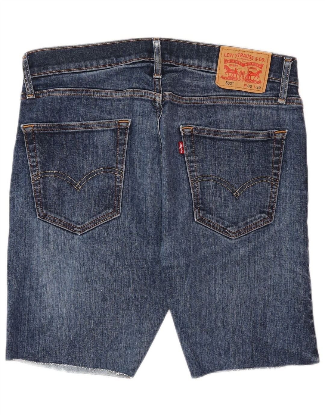 Pantaloni scurți din blugi pentru bărbați LEVI'S 502 W33, bumbac albastru mediu