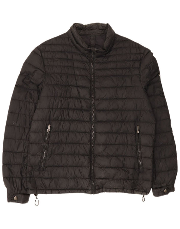 Jachetă căptușită pentru bărbați Massimo Dutti UK 40, mare, negru, nailon