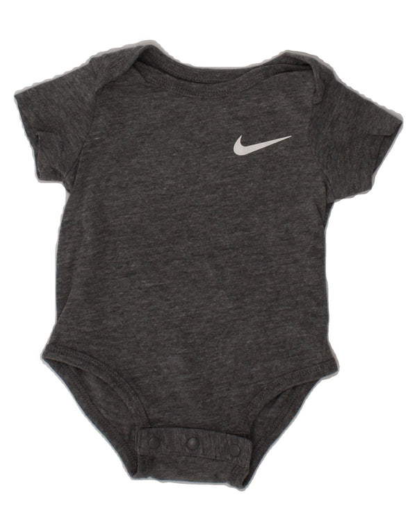 NIKE Baby Boys Bodysuit 0-3 Months Grey Cotton
