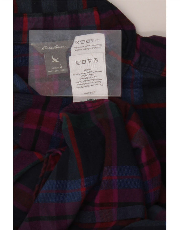 Cămașă de flanel pentru femei EDDIE BAUER UK 10 Bumbac carouri multicolore mici