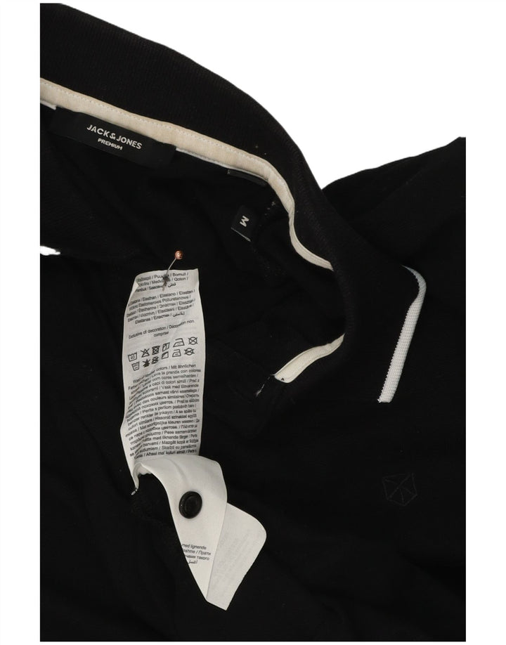 Tricou polo Jack & Jones pentru bărbați, bumbac mediu negru