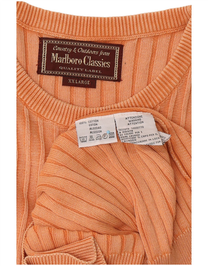 MARLBORO CLASSICS Mens Vest Tank Top 2XL Orange Bumbac