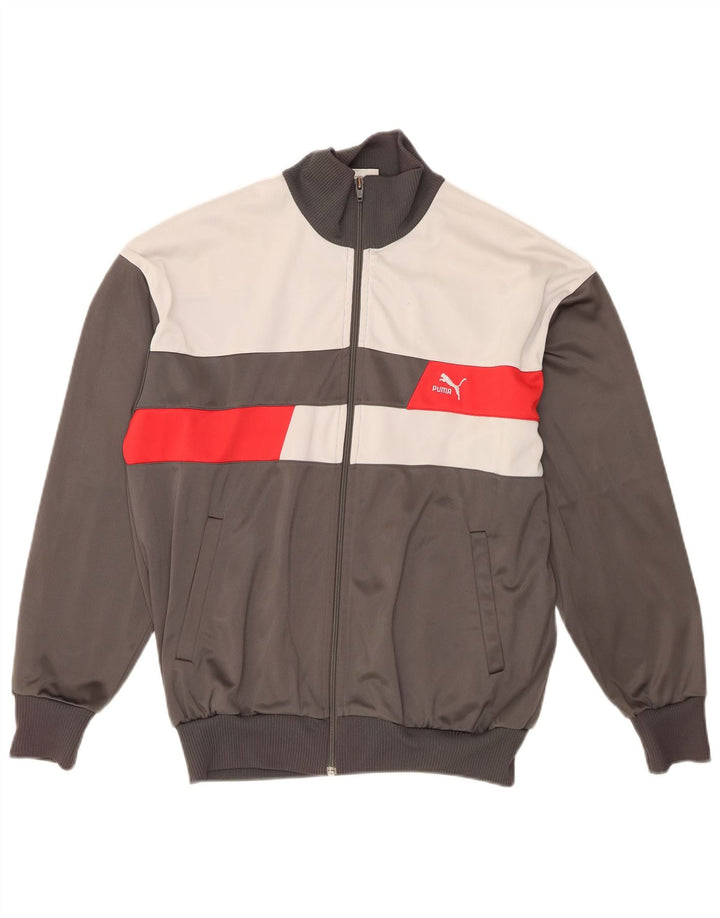 Jachetă de trening pentru bărbați Puma, gri mediu, poliester color bloc