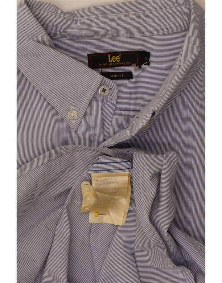 Cămașă Lee pentru bărbați Slim Fit, bumbac cu dungi albastre medii