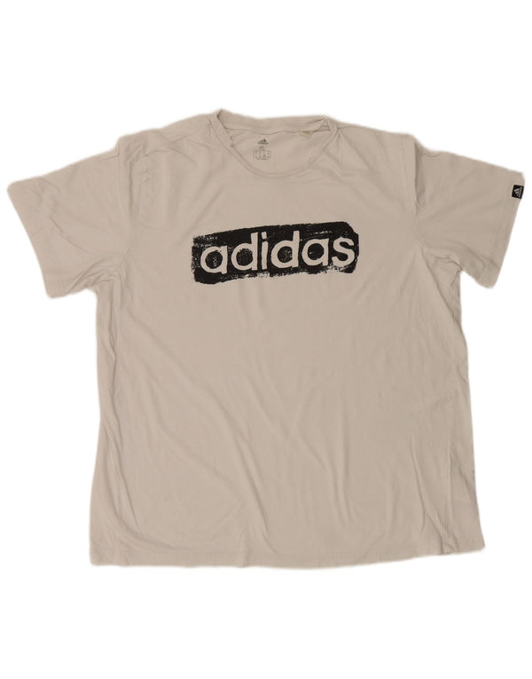 Tricou grafic pentru bărbați Adidas Top XL Bumbac alb