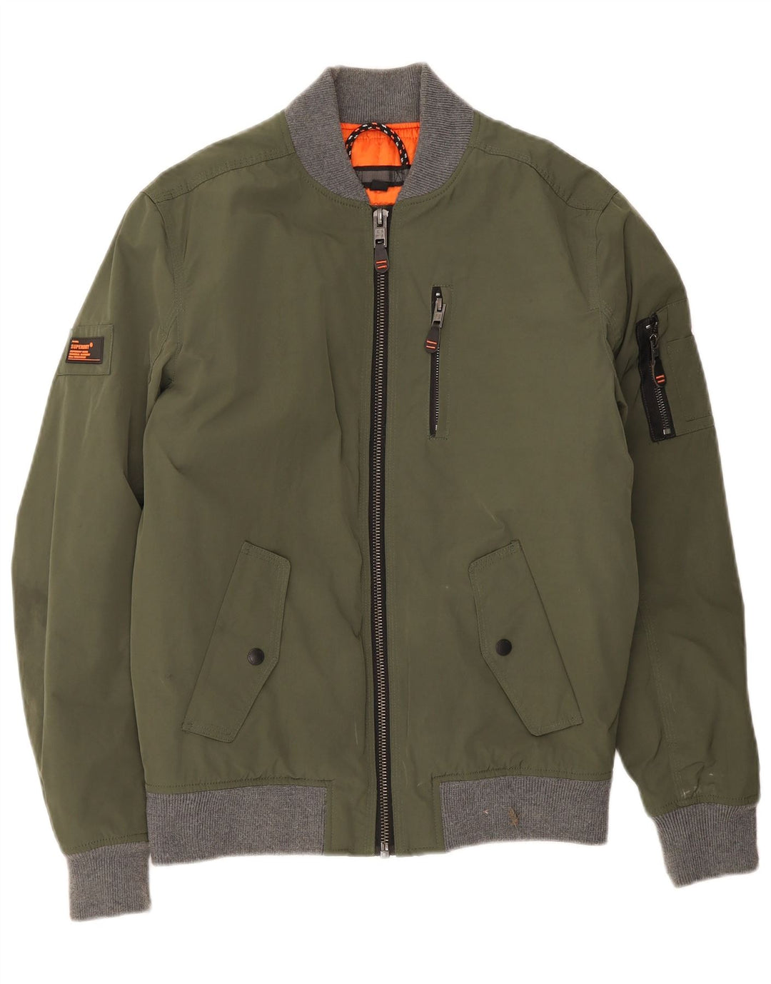Jachetă Bomber Superdry pentru bărbați UK 38 Medium Green Colorblock Poliester