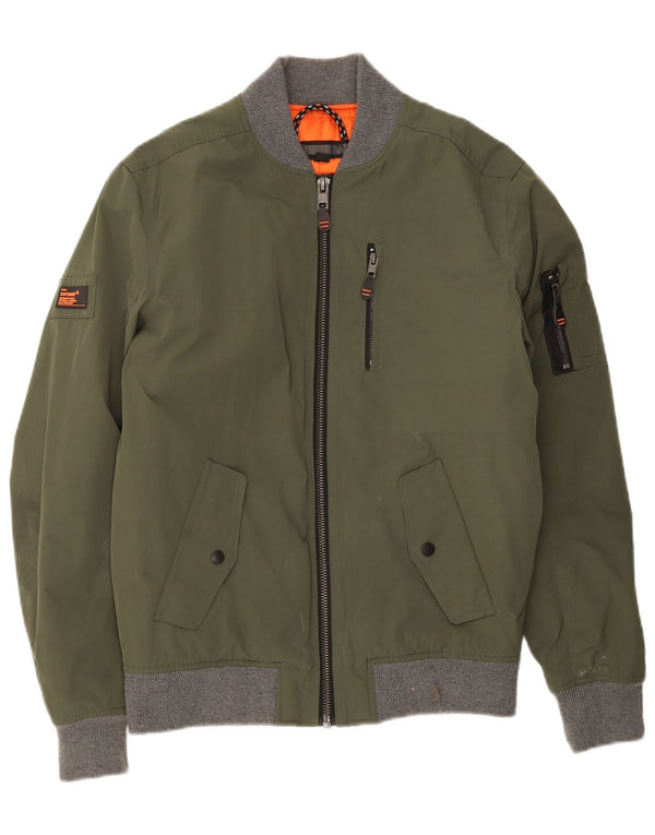 Jachetă Bomber Superdry pentru bărbați UK 38 Medium Green Colorblock Poliester