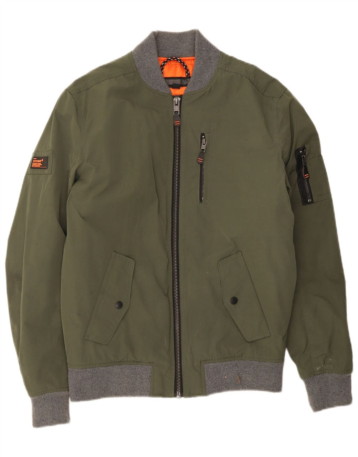 Jachetă Bomber Superdry pentru bărbați UK 38 Medium Green Colorblock Poliester