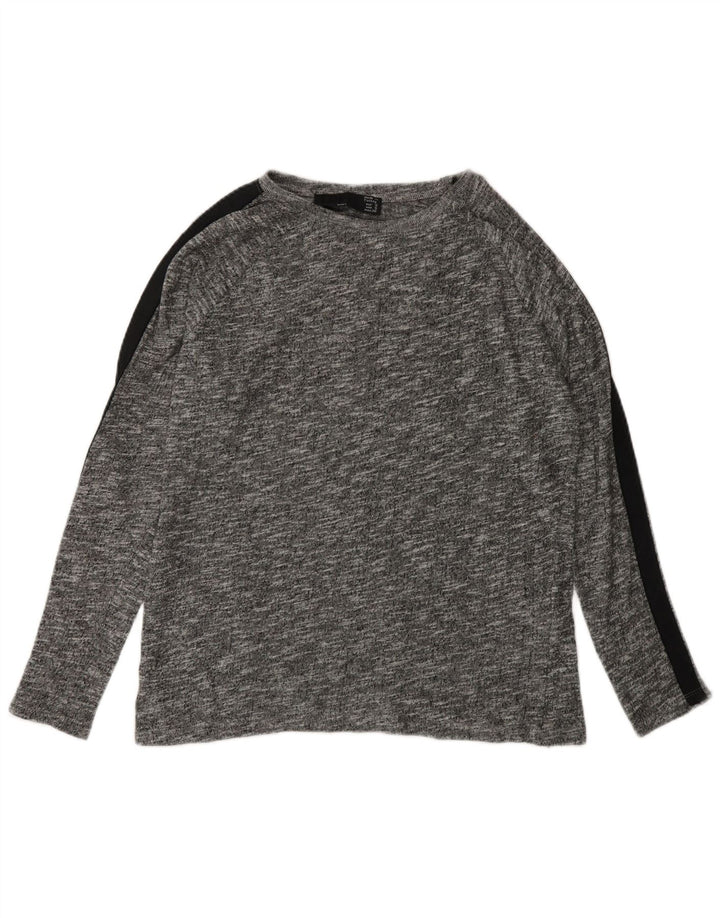 Top supradimensionat pentru femei Zara cu mânecă lungă UK 10, mic, gri, viscoză