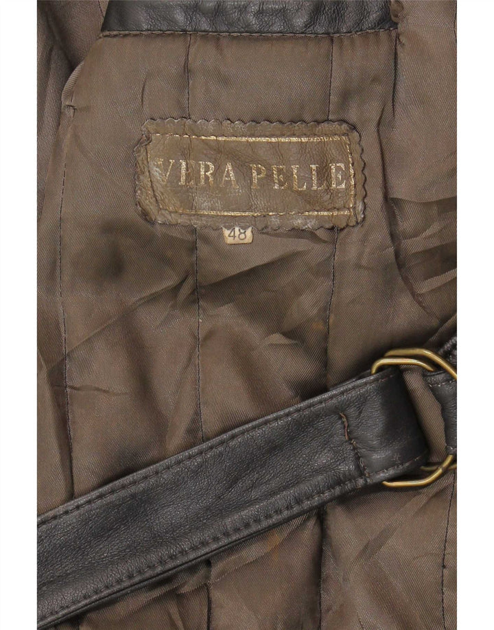 Geaca de piele vintage pentru barbati IT 48 Medium Black