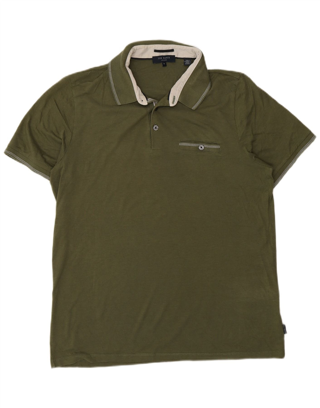 Tricou polo pentru bărbați Ted Baker Mărimea 4 mare, bumbac kaki