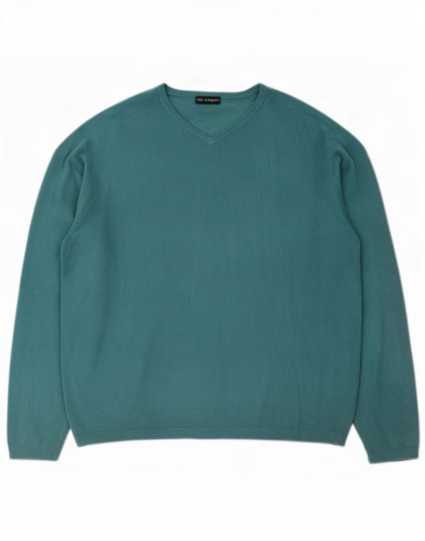 Pulover pentru bărbați Marks & Spencer, cu decolteu în V, XL, verde acrilic