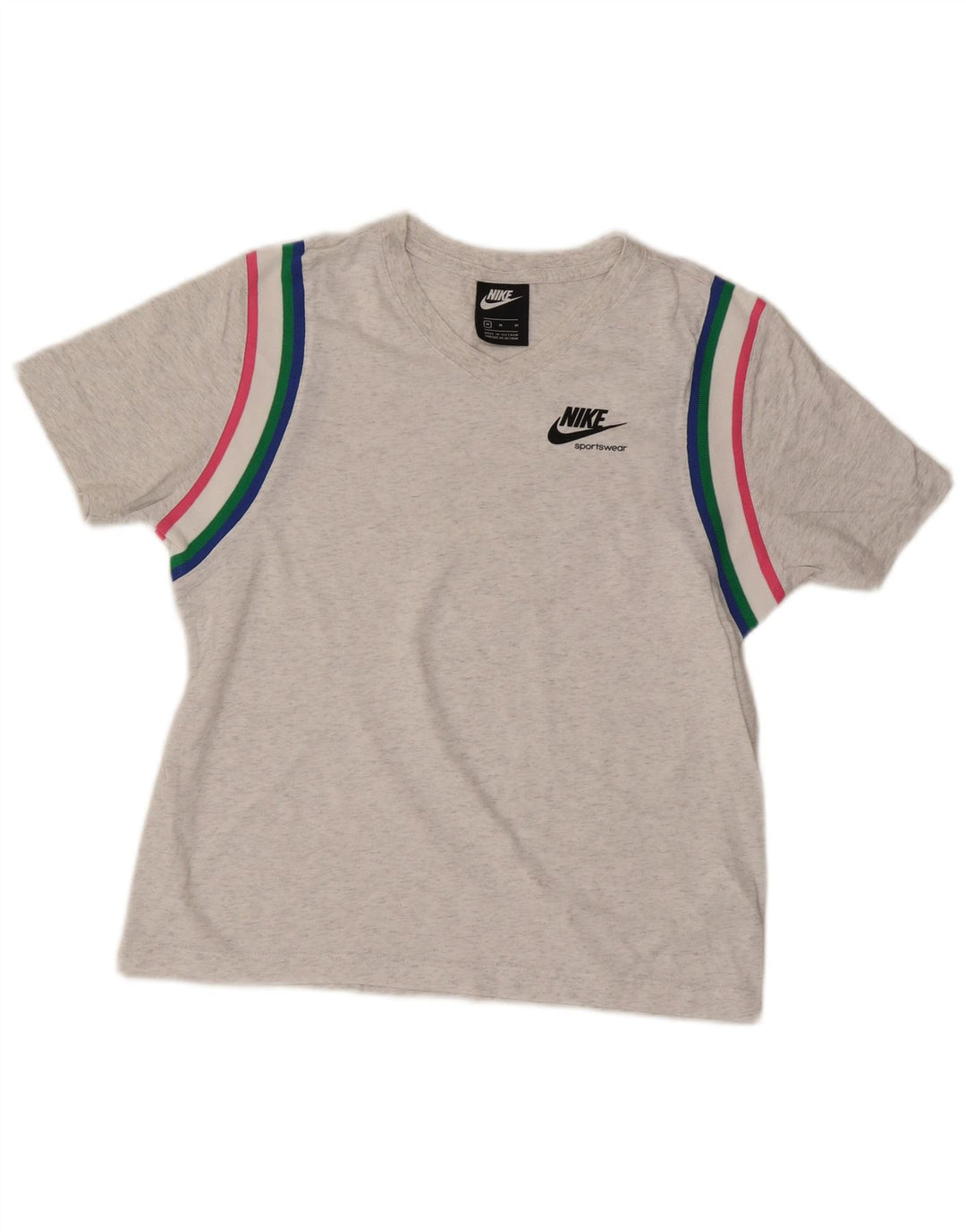 Tricou pentru femei Nike, UK 14, bumbac cu dungi gri medii