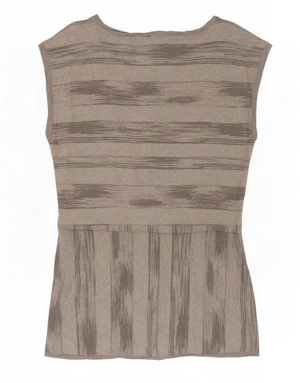 Armani Exchange Womens Graphic Tunic Dress UK 16 Large Grey Striped Cotton