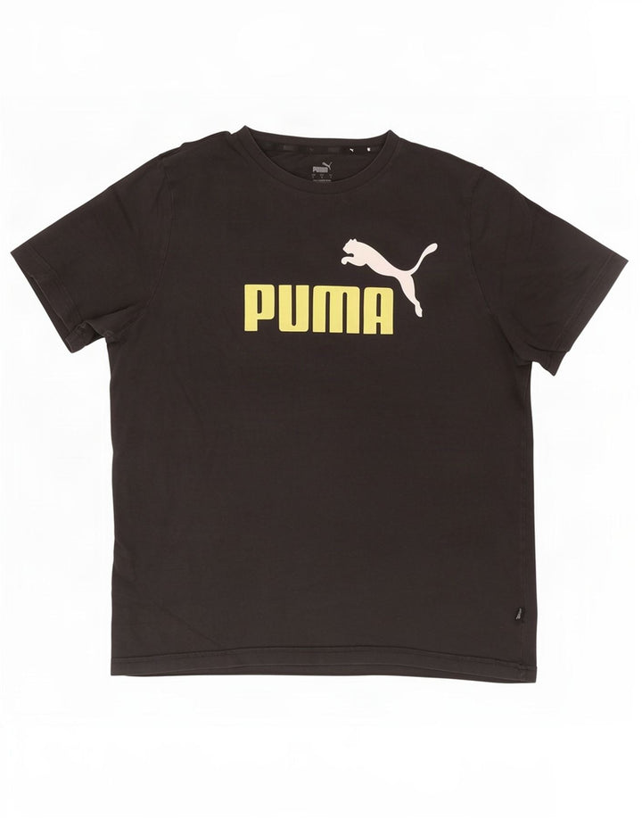Tricou grafic Puma pentru bărbați Top mare din bumbac negru