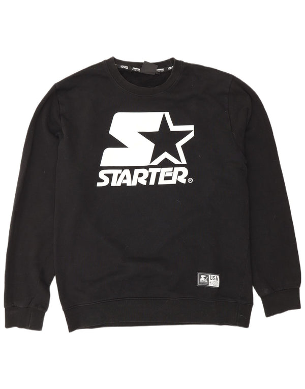 Pulover cu grafic pentru bărbați Starter, 2XL, bumbac negru