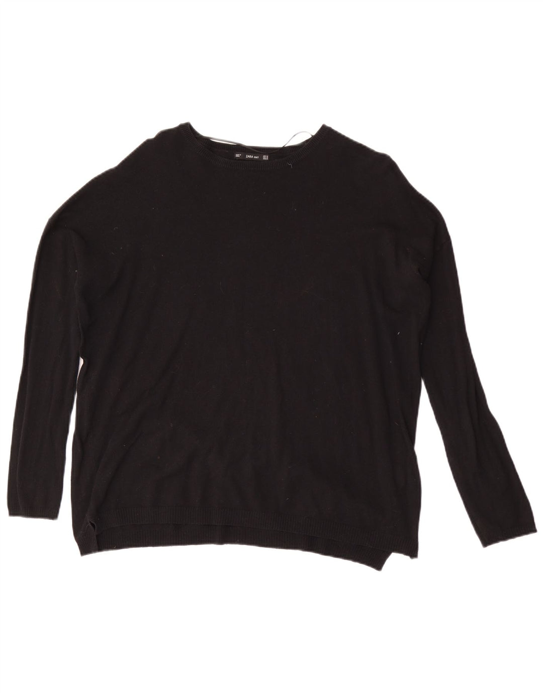Pulover pentru femei supradimensionat cu gât de barcă Zara UK 14 Medium Negru