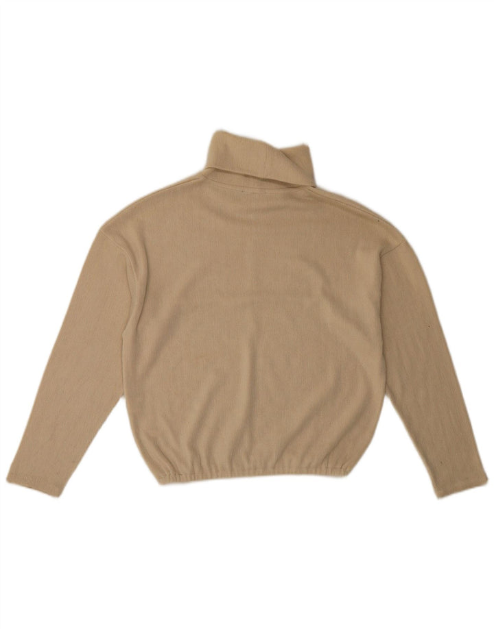Pulover pentru femei Zara supradimensionat cu gât rulat, UK 10, poliester, bej, mic