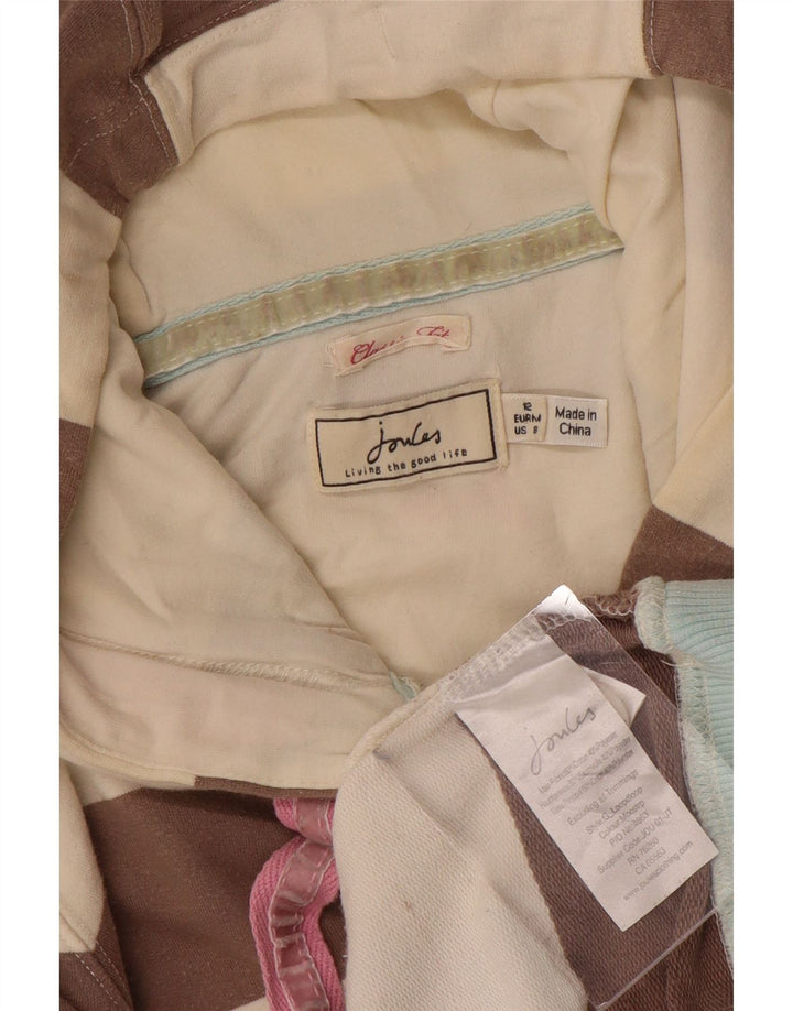 JOULES Pulover pentru damă, cu formă clasică, cu glugă, UK 12, maro mediu, cu dungi