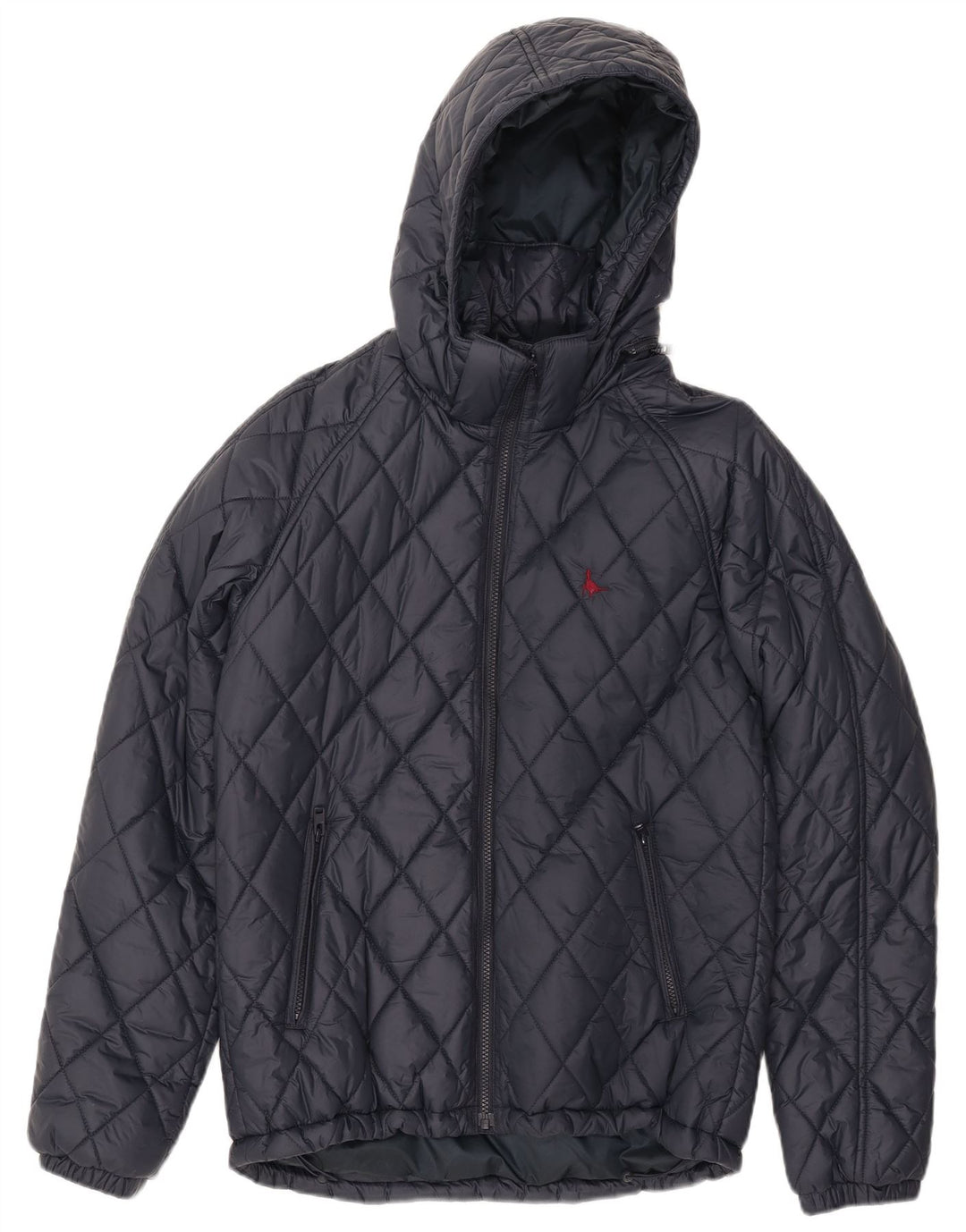 JACK WILLS Mens Hooded Quilted Jacket UK 36 Small Navy Blue Nylon