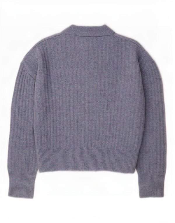 Pulover cardigan supradimensionat pentru femei Zara UK 10 Small Blue Acrylic