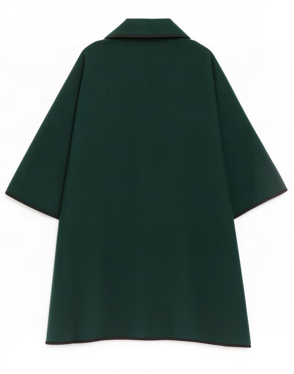 Palton Capelet Vintage pentru femei cu cravată în față UK 14 verde mediu