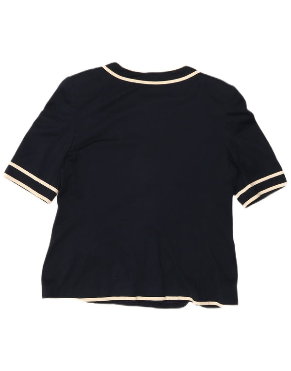 LUISA SPAGNOLI Jachetă cu mânecă scurtă pentru femei IT 44 Medium Bleumarin