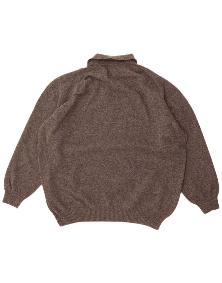 Pulover pentru bărbați Studio Pitti cu gât polo Walbusch, 2XL, lână virgină gri