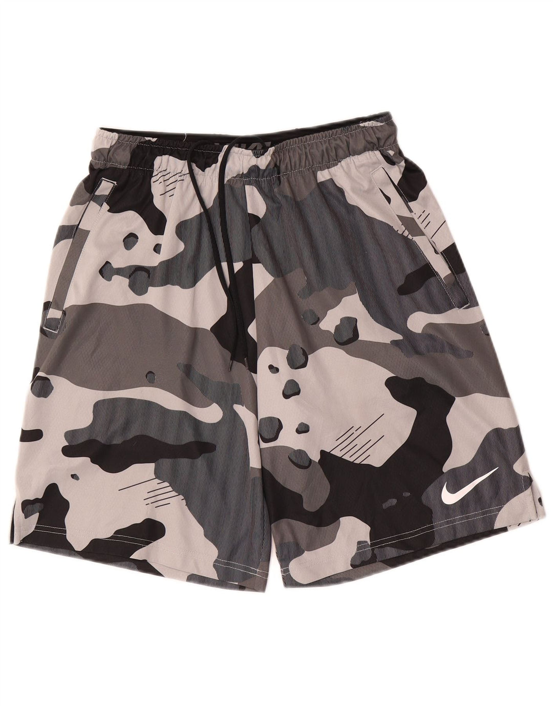 Pantaloni scurți sport Nike Dri Fit pentru bărbați, poliester camuflaj, gri mediu