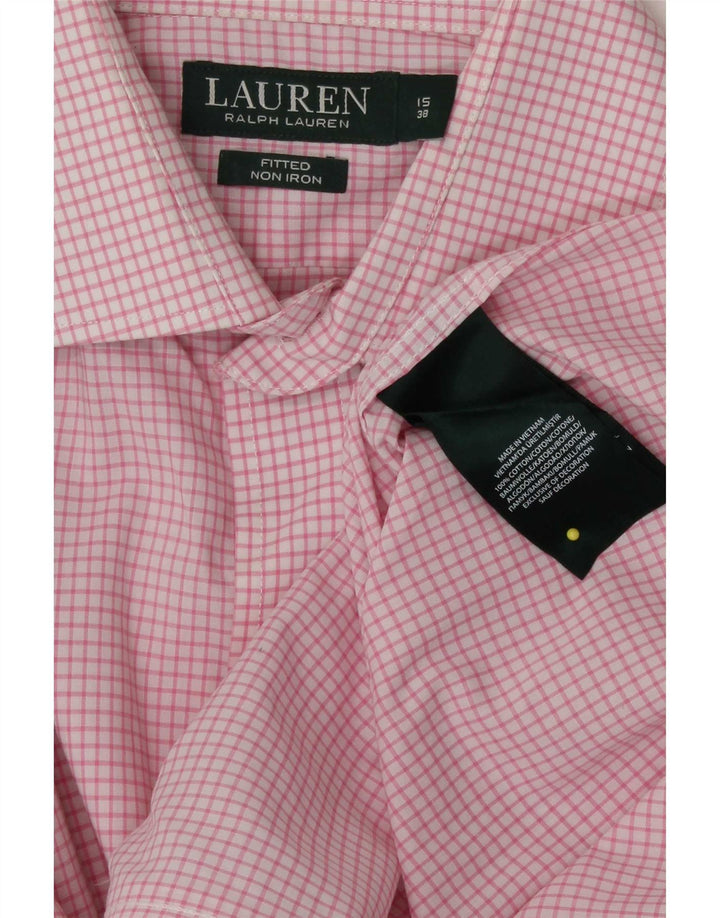 Cămașă pentru bărbați Ralph Lauren Mărimea 15 38 Bumbac cu carouri roz mediu