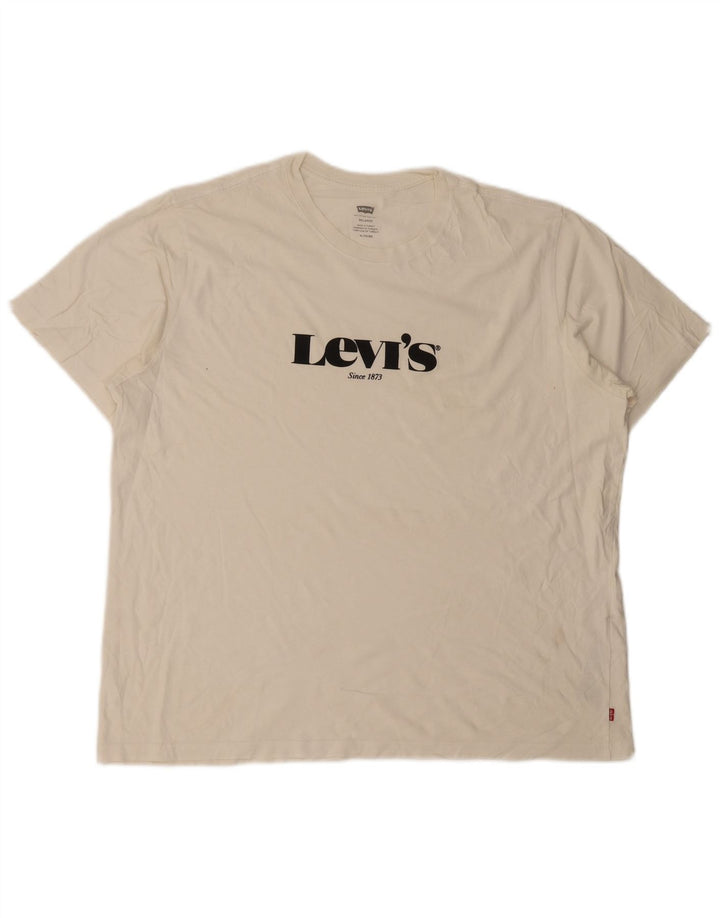 Tricou cu grafic relaxat Levi's pentru bărbați Top XL Bumbac alb