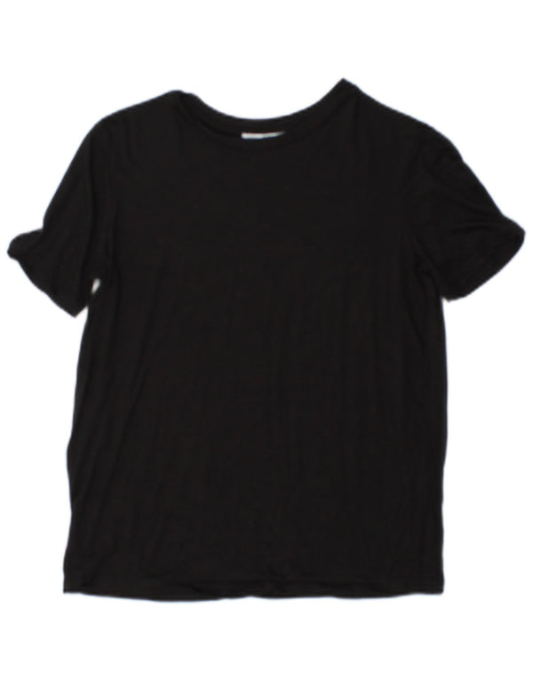 Tricou Crop pentru femei Zara UK 10 Small Black Viscose