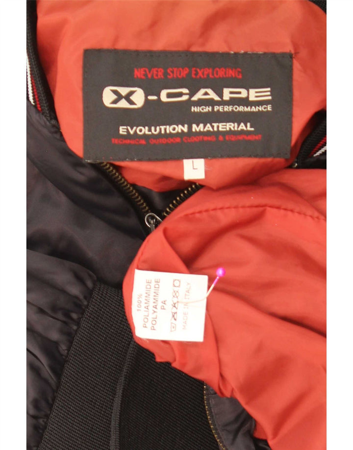 Jachetă bomber grafică pentru bărbați X-Cape UK 40, mare, neagră, poliamidă color bloc