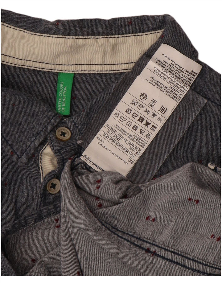 Cămașă BENETTON Băieți 13-14 Ani 3XL Bleumarin Bumbac Pete