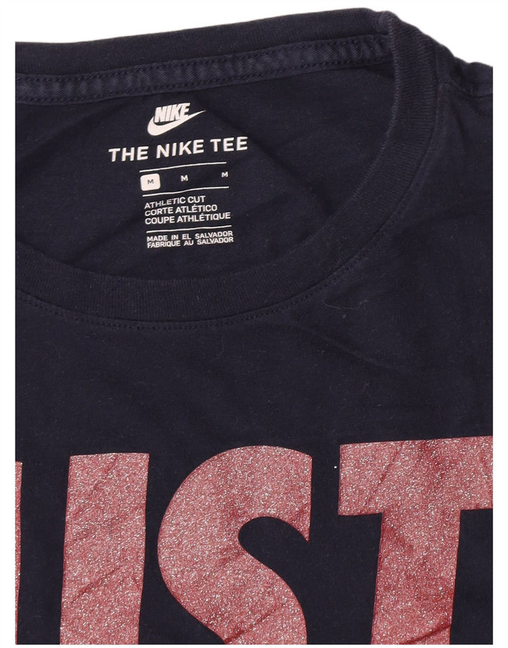 Tricou grafic Nike pentru bărbați, cu croială atletică, top mediu, bleumarin