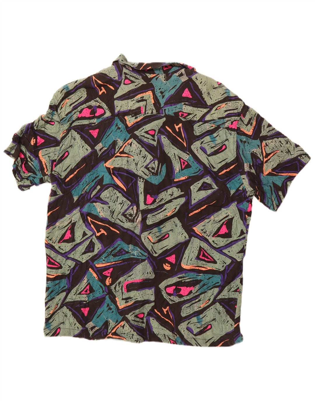 Cămașă cu mânecă scurtă pentru bărbați Pull & Bear XL, viscoză geometrică multicoloră