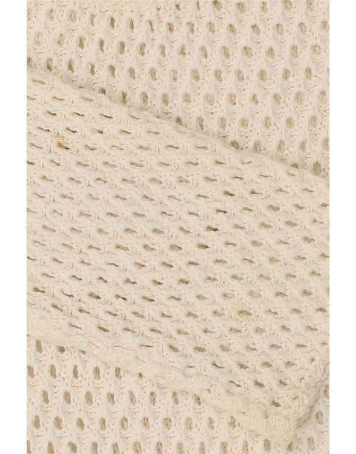 ZERO Womens See Through Crew Neck Jumper Sweater IT 42 Medium White Vintage Zero and Second-Hand Zero from Messina Hembry 
